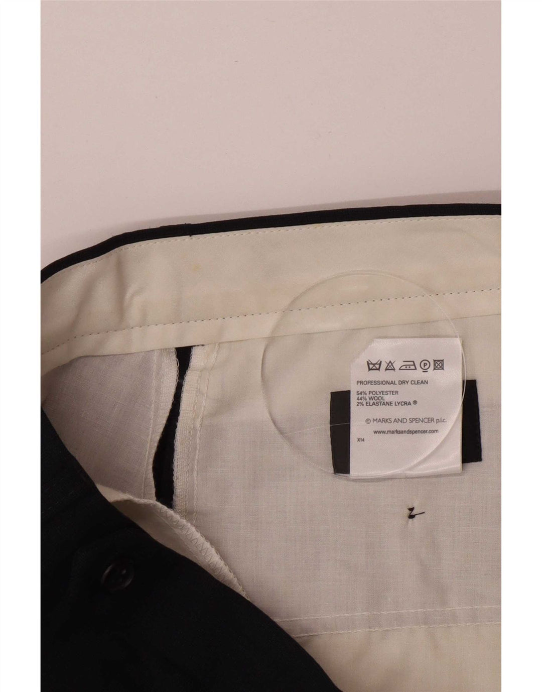 Marks & Spencer Herre Pegged Suit Bukser W34 L33 Marineblå Polyester