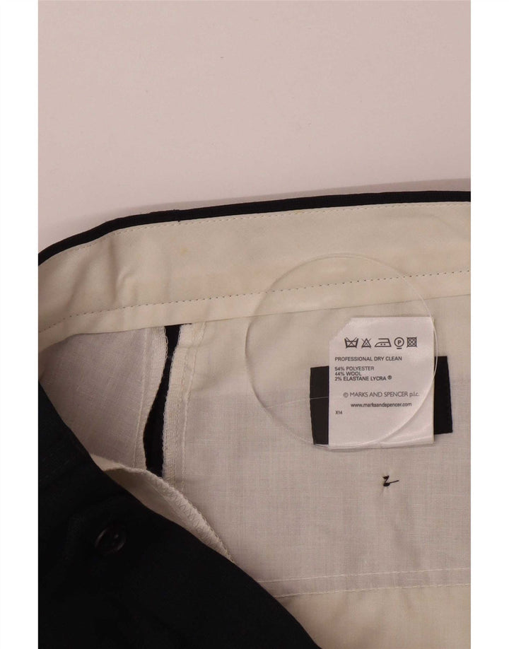 Marks & Spencer Herre Pegged Suit Bukser W34 L33 Marineblå Polyester