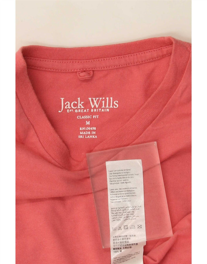 Jack Wills Herre Classic Fit T-shirt Top Medium Pink Bomuld