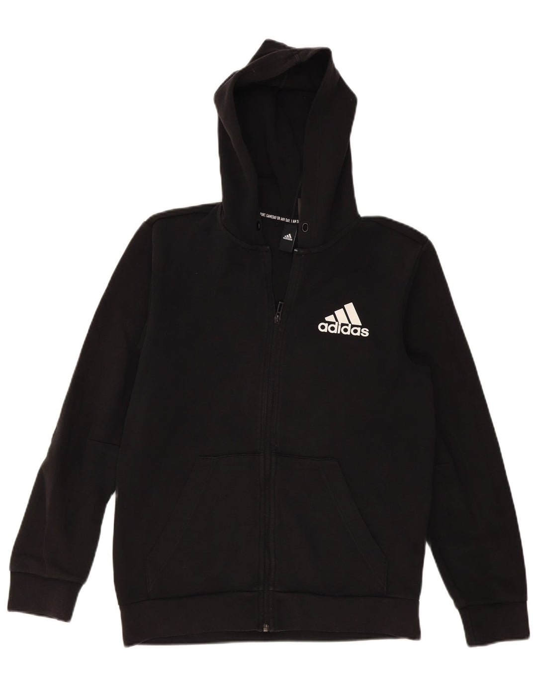Adidas Herre grafisk hættetrøje med lynlås mellem sort bomuld
