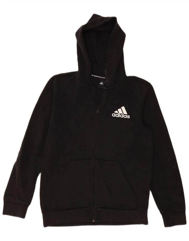 Adidas Herre grafisk hættetrøje med lynlås mellem sort bomuld