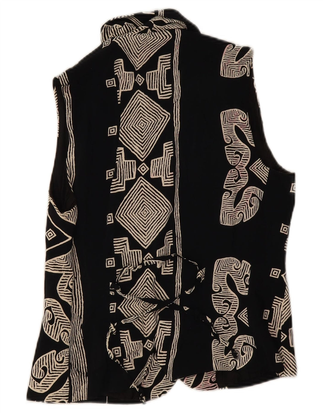Vintage damevest UK 8 Small Black Geometric