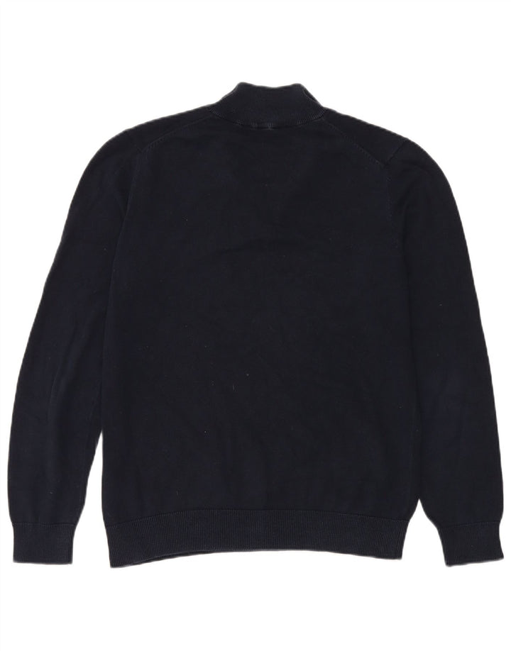 Besætningstøj Herre Zip Neck Jumper Sweater Medium Navyblå Bomuld