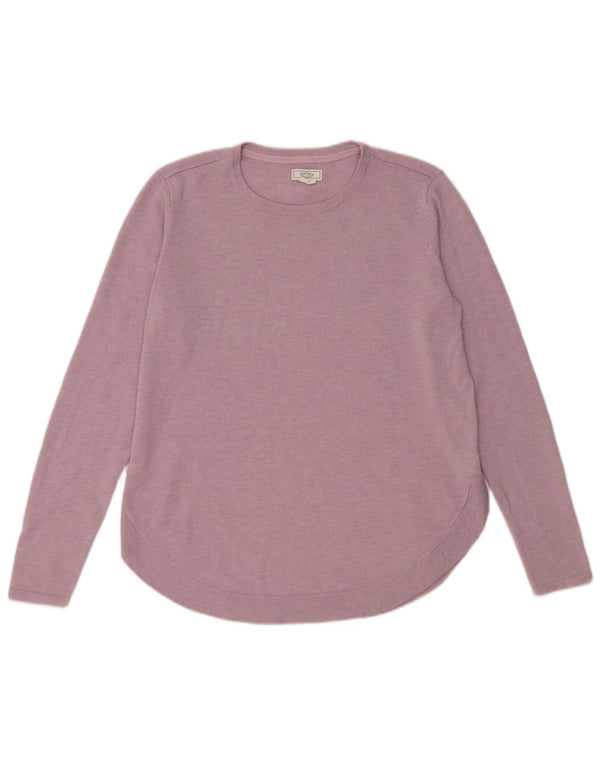 Fat Face Dame Oversized Crew Neck Jumper Sweater UK 10 Small Purple