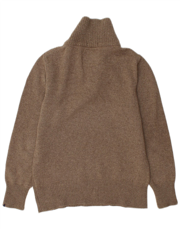 SUN68 Herre Shawl Neck Jumper Sweater Stor Brun Uld