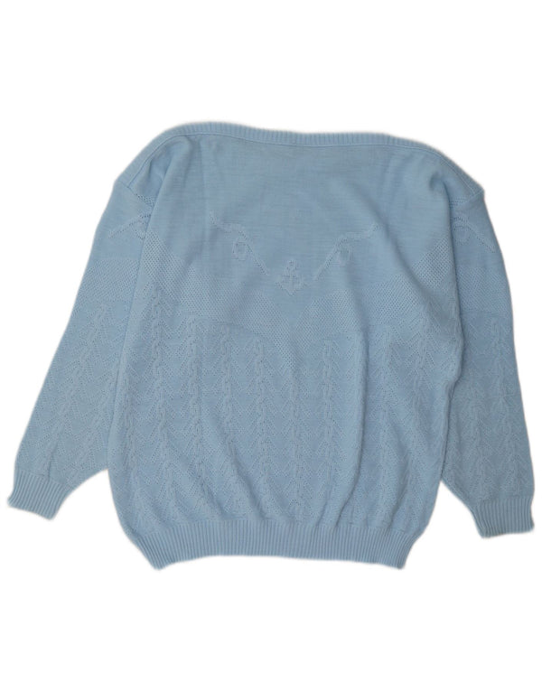 C & A Womens Regular Fit Boat Neck sweater EU 46 XL Blå Geometrisk