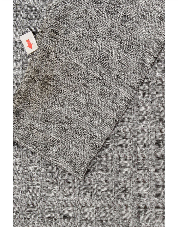 Zara Dame Langærmet Tunika Top UK 16 Large Grå Flecked Polyester