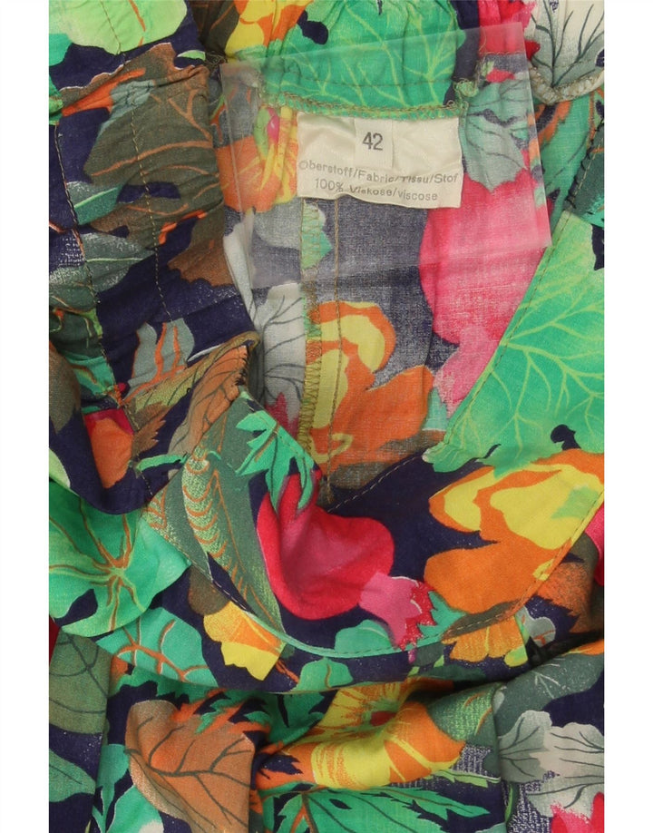 VINTAGE Womens Pleated Flared Skirt EU 42 Large W30 Multicoloured Floral Vintage Vintage and Second-Hand Vintage from Messina Hembry 