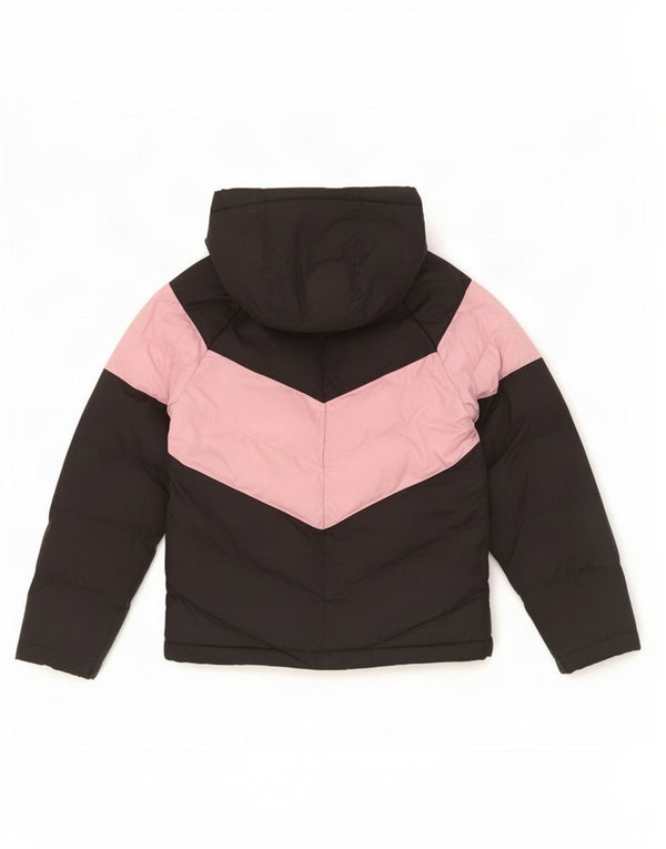Nike Polstret hættejakke til piger 8-9 år Lille sort Colourblock Polyester