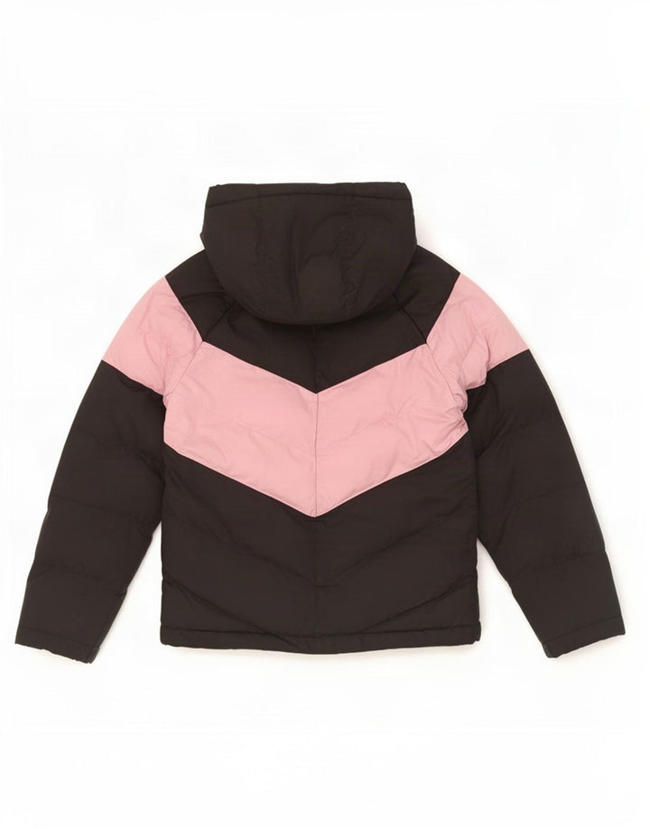 Nike Polstret hættejakke til piger 8-9 år Lille sort Colourblock Polyester