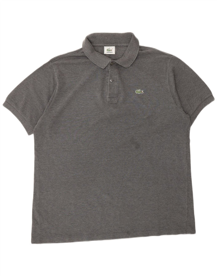 LACOSTE Mens Polo Shirt Size 5 Large Grey Cotton