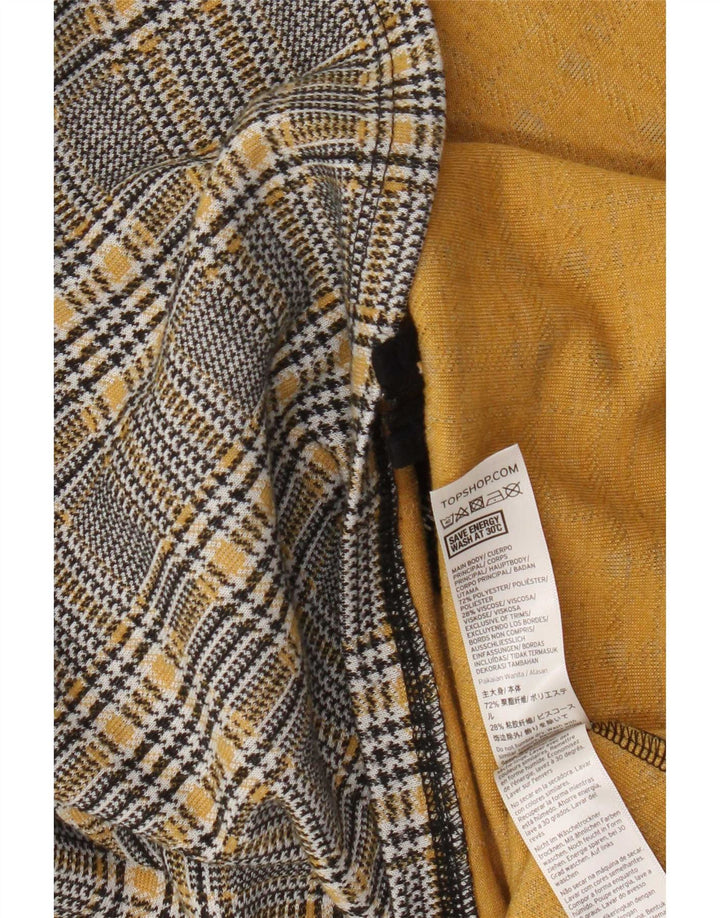 Topshop Dame Mini Nederdel UK 8 Small W28 Grå Plaid Polyester
