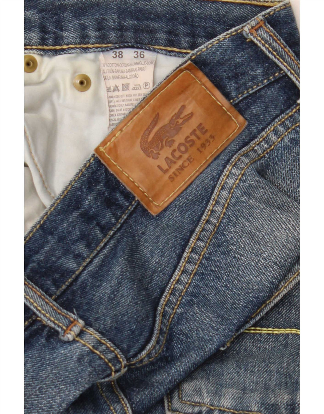 Lacoste Straight Jeans til mænd W36 L30 blå bomuld