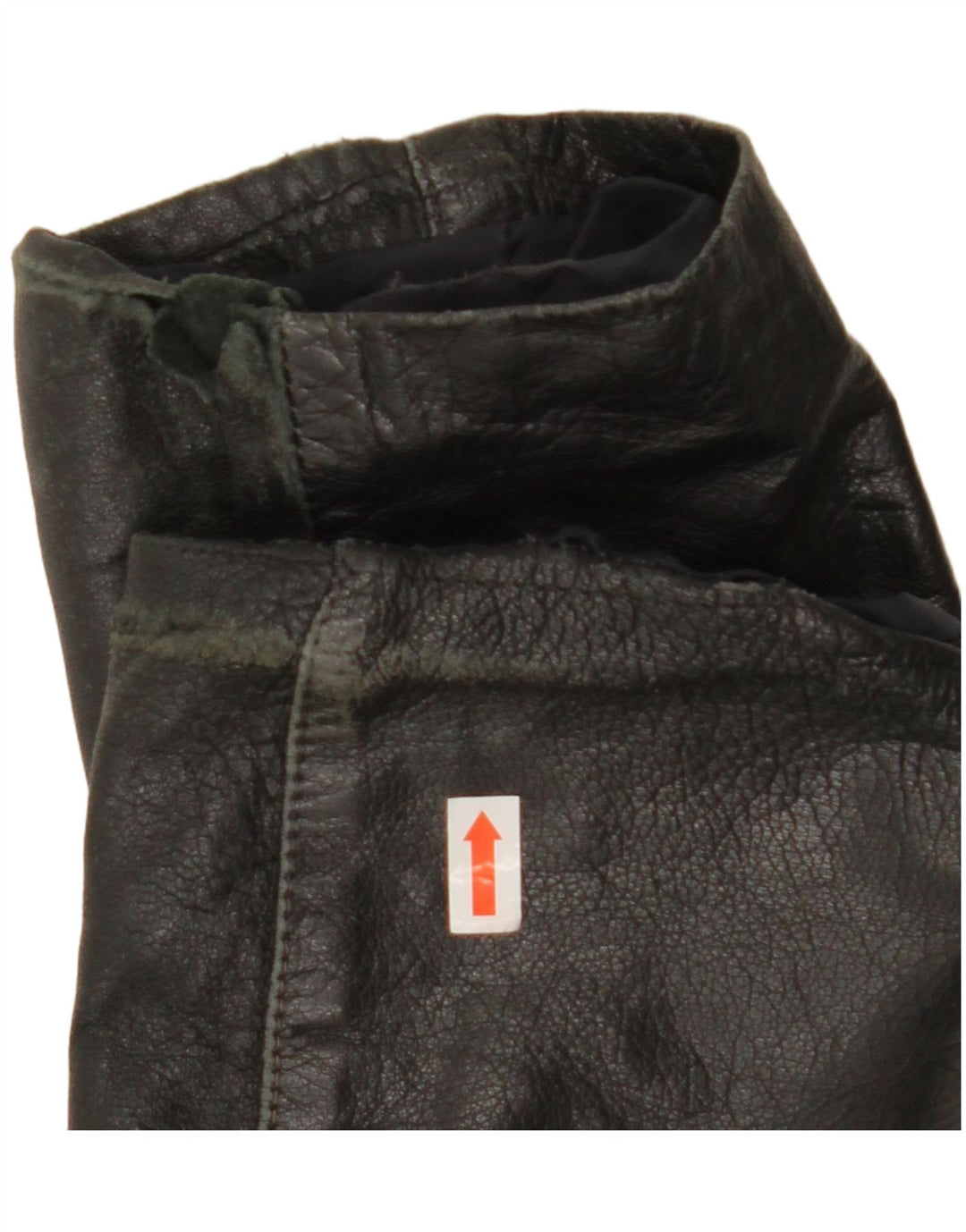 Vintage Dame Crop Læderjakke IT 44 Medium Sort
