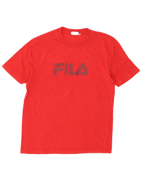Fila Herre Grafisk T-Shirt Top Lille Rød Bomuld