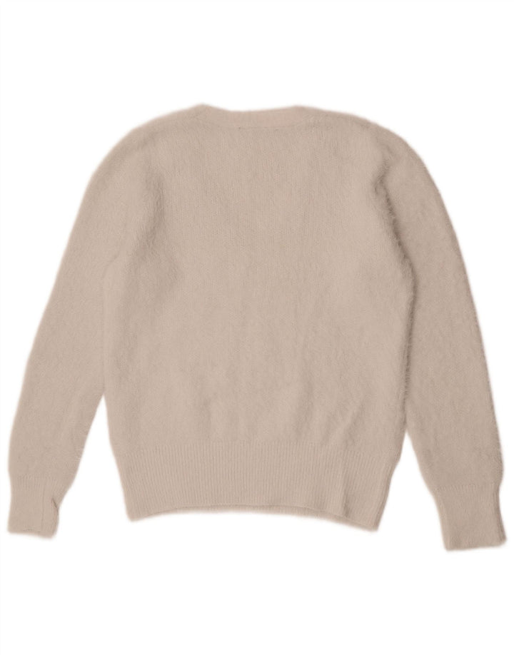 Marks & Spencer Dame V-hals sweater UK 12 Medium Off White