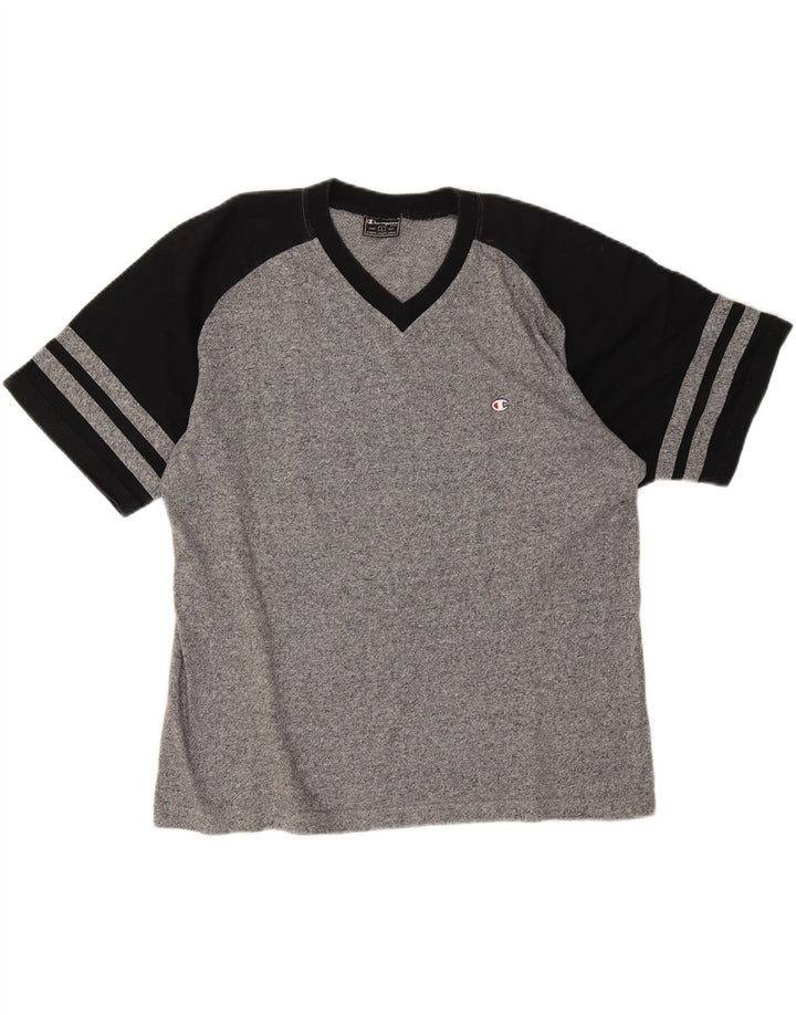 Champion Herre T-Shirt Top Stor Grå Colourblock