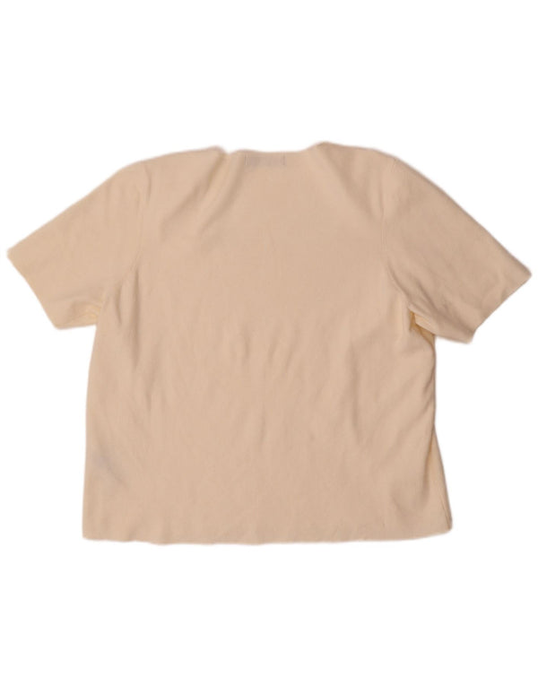 Marks & Spencer T-shirt top til kvinder UK 22 3XL Beige Viscose