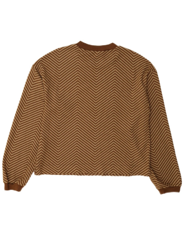 Marks & Spencer Dametrøjetrøje med rund hals DK 12 Medium Brun Chevron