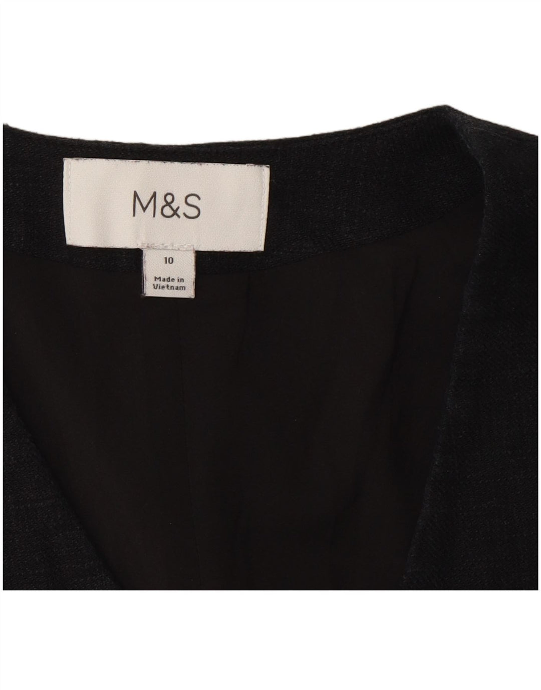 Marks & Spencer Womens Crop vest UK 10 Small Black Linen