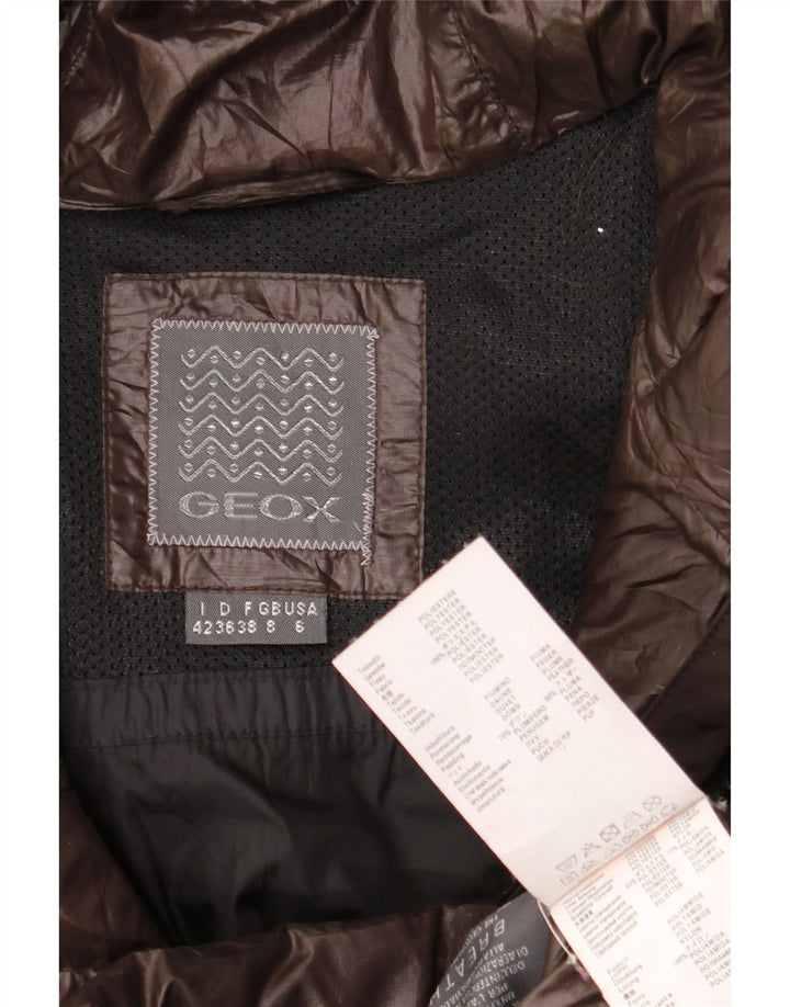 Geox Polstret hættejakke til kvinder UK 8 Small Brown Colourblock Polyester