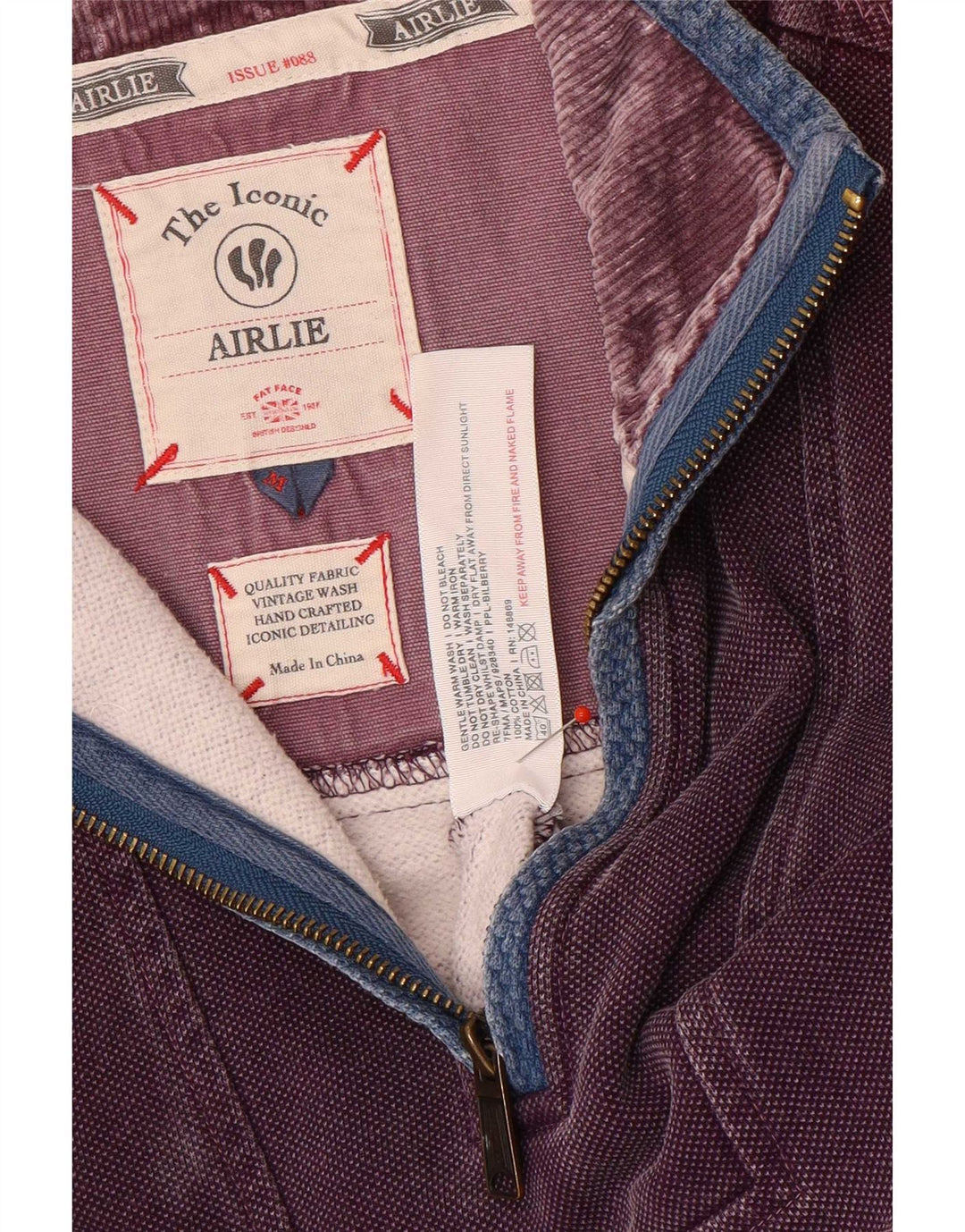 Fedt ansigt til mænd med lynlås-sweatshirt Jumper medium lilla bomuld