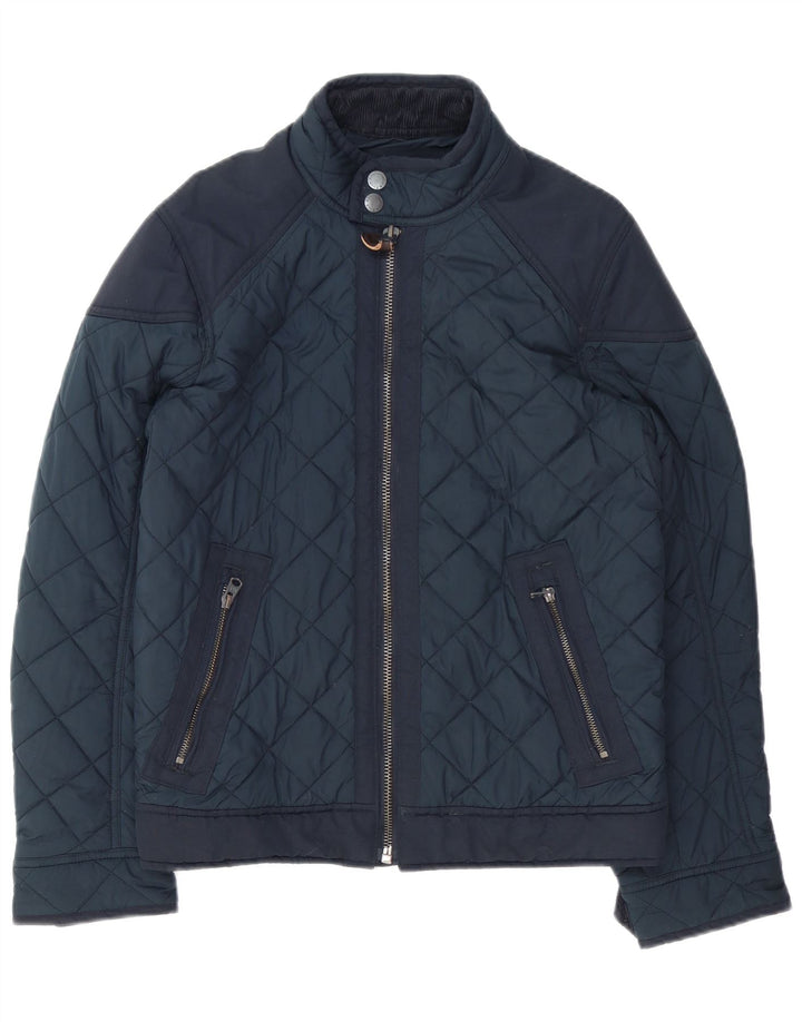 Abercrombie & Fitch Herre quiltet jakke UK 36 Small Navy Blue Polyester