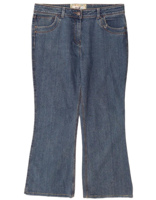 M&Co Dame Bootcut Jeans UK 16 Large W34 L29 Blue Cotton