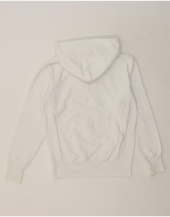 CHAMPION Mens Graphic Hoodie Jumper Small White Cotton Vintage Champion and Second-Hand Champion from Messina Hembry 