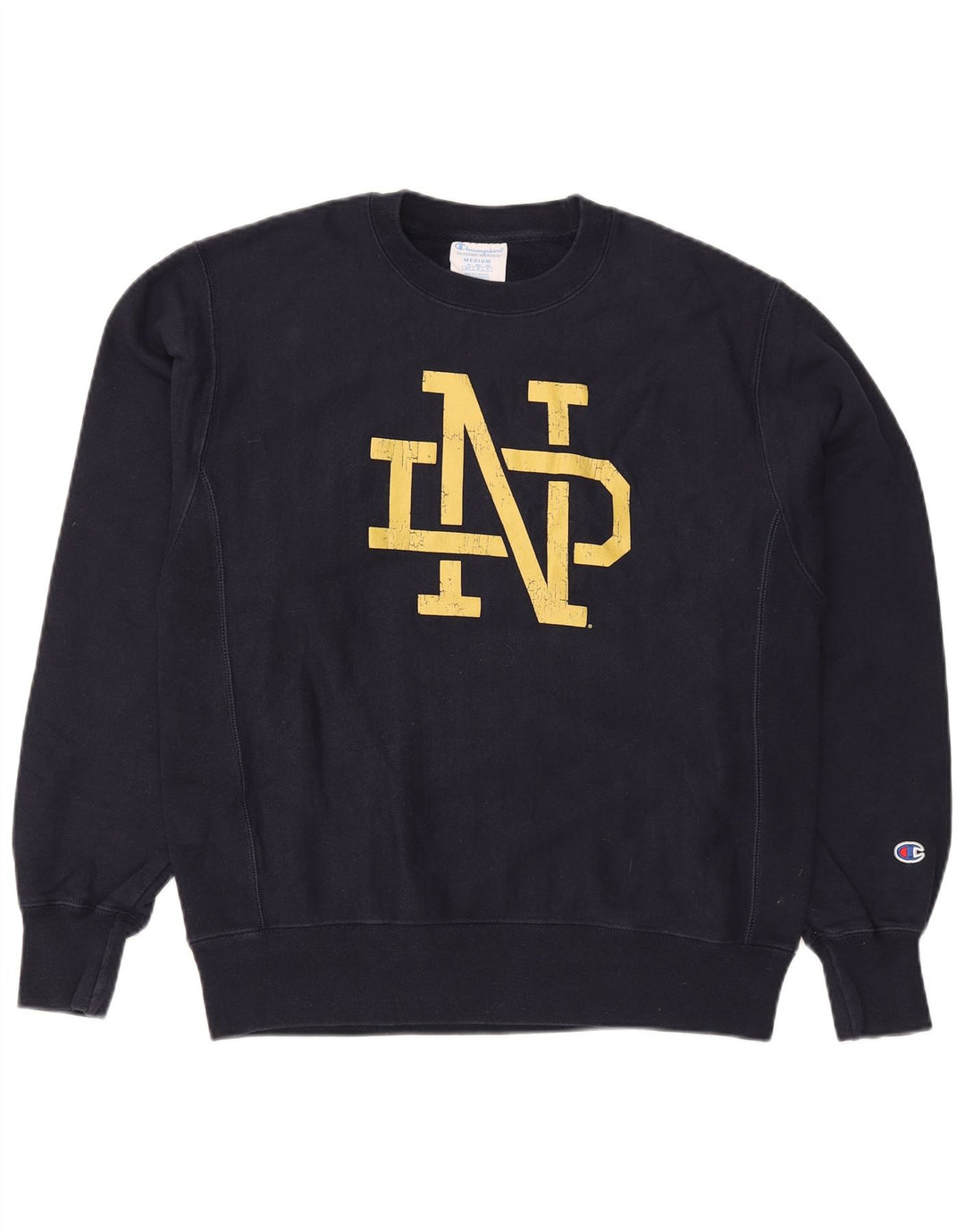 Champion Herre Reverse Weave Grafisk Sweatshirt Jumper Medium Navy Blue