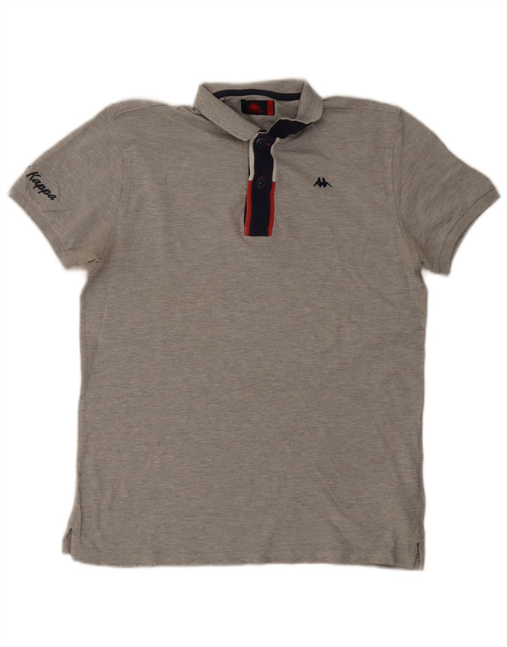 Kappa herre polo shirt, stor grå farveblok bomuld