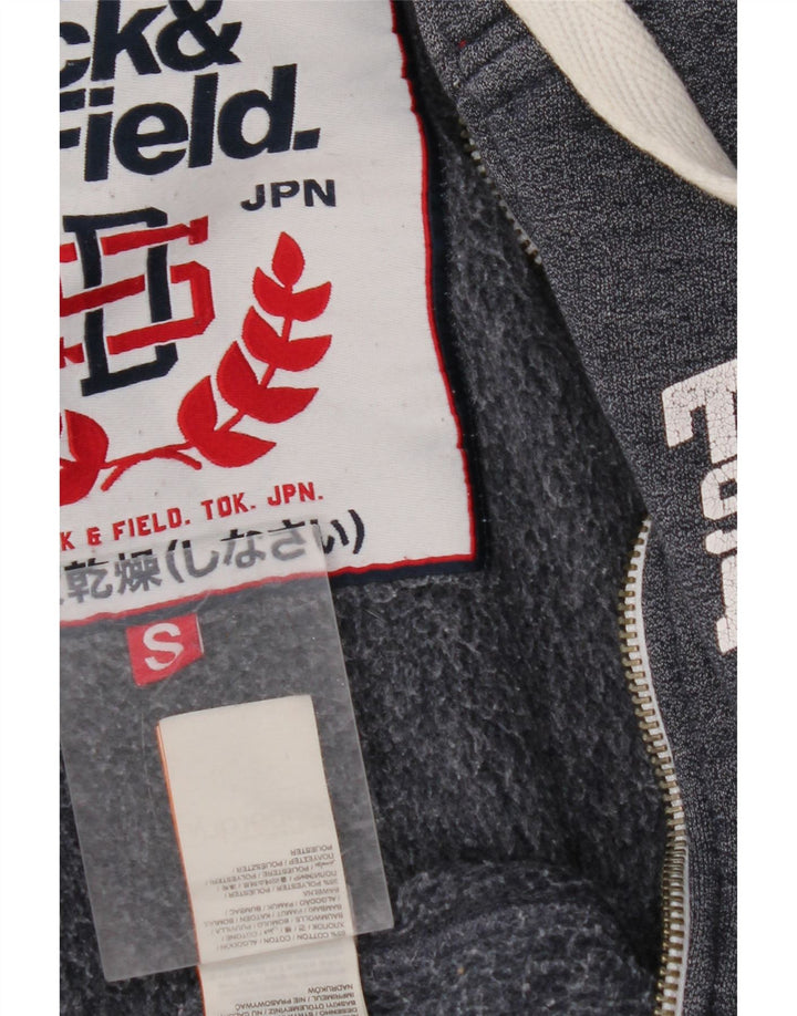 SUPERDRY Herre grafisk hættetrøje med lynlås lille marineblå bomuld