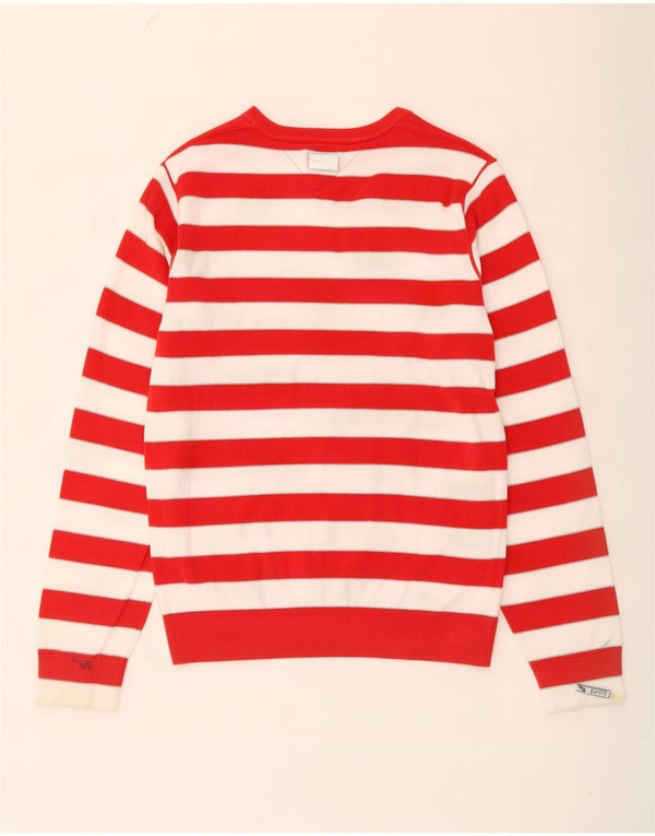 Tommy Hilfiger Dame Boat Neck sweater UK 18 XL Rødstribet Bomuld