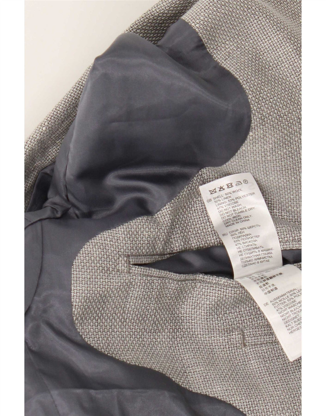 Reiss Herre 2 Button Blazer Jacket UK 38 Medium Grey Uld
