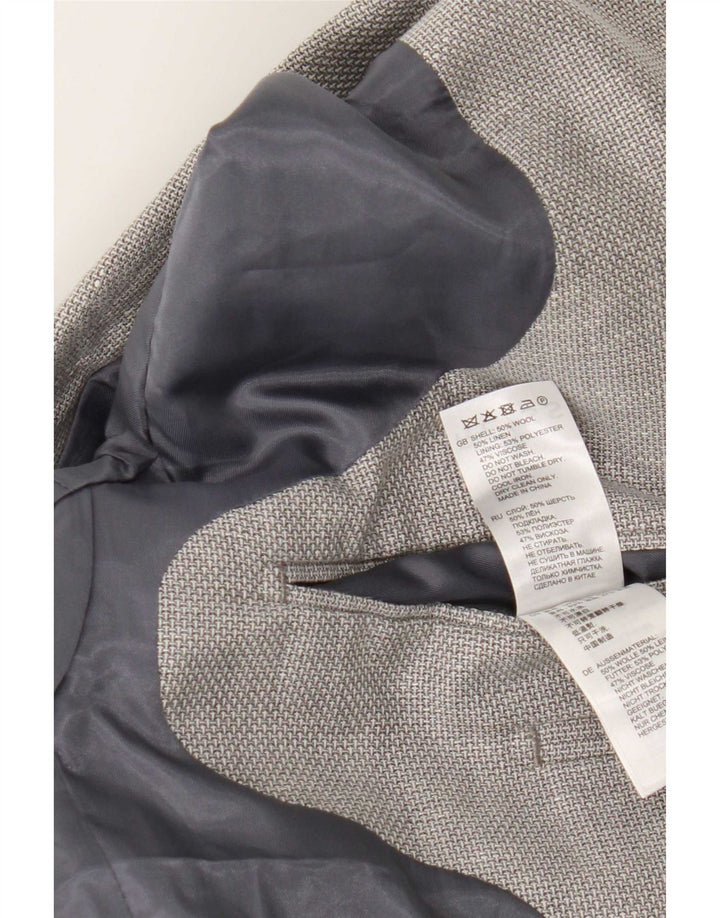 Reiss Herre 2 Button Blazer Jacket UK 38 Medium Grey Uld
