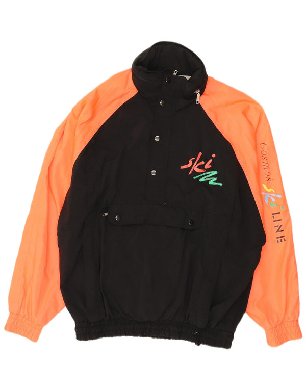 COSMOS Herre Loose Fit Grafisk Windbreaker Jacket UK 36 Small Black