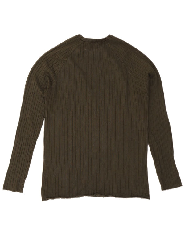 Zara Herre Crew Neck Jumper Sweater Large Khaki