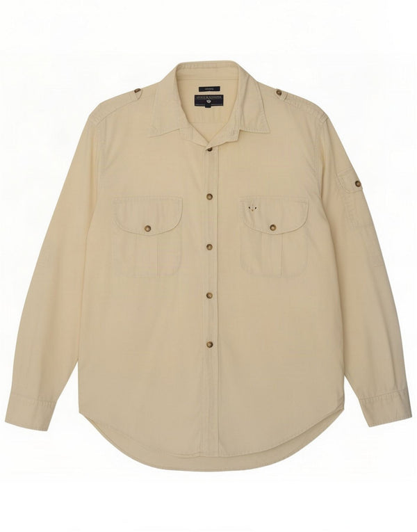 Goose & Gander Herre Militærskjorte IT 50 Medium Beige Bomuld