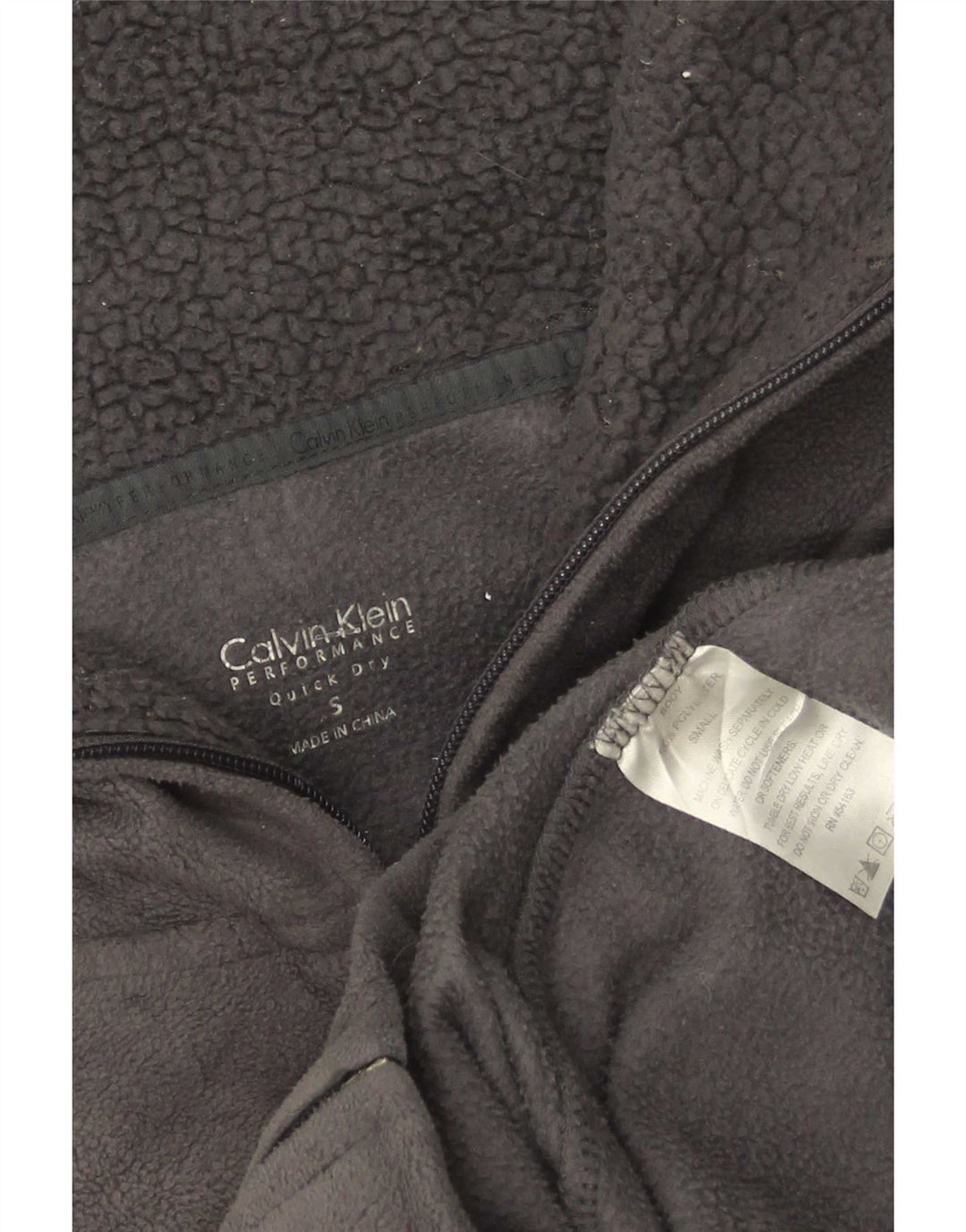 Calvin Klein Dame Fleecejakke UK 10 Lille Grå Polyester