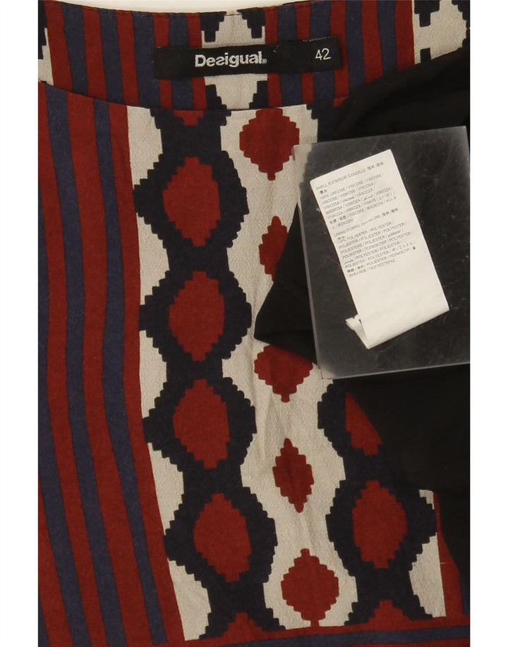 DESIGUAL Dame A-Line Kjole EU 42 Stor Flerfarvet Geometrisk
