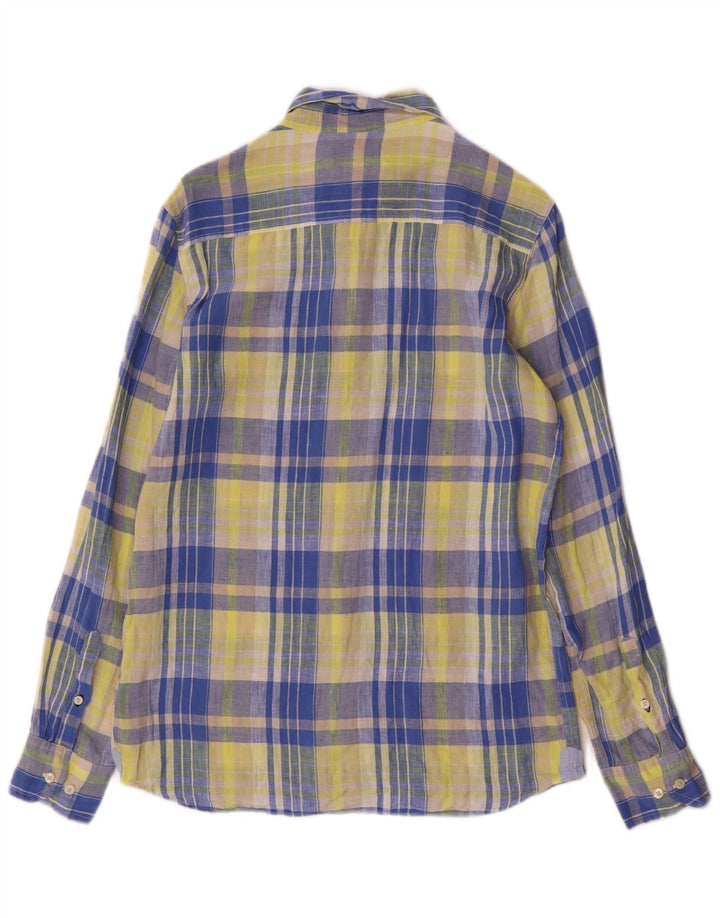 Massimo Dutti drengeskjorte 13-14 år gul ternet linned