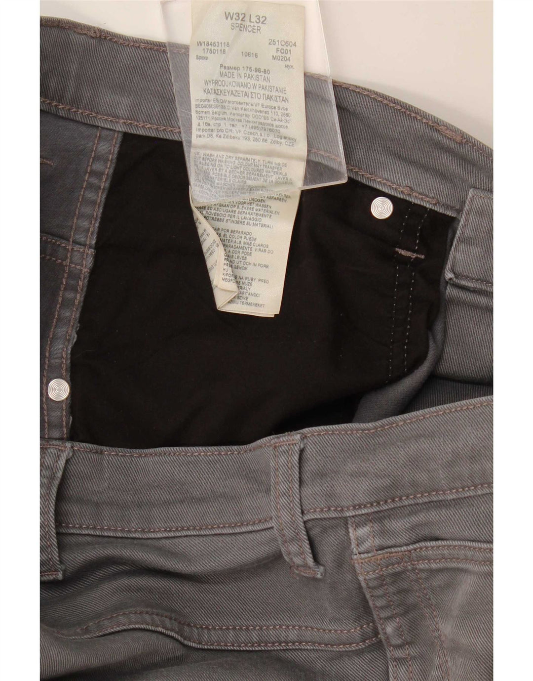 Wrangler Herre Spencer Slim Straight Jeans W32 L32 Grå Bomuld