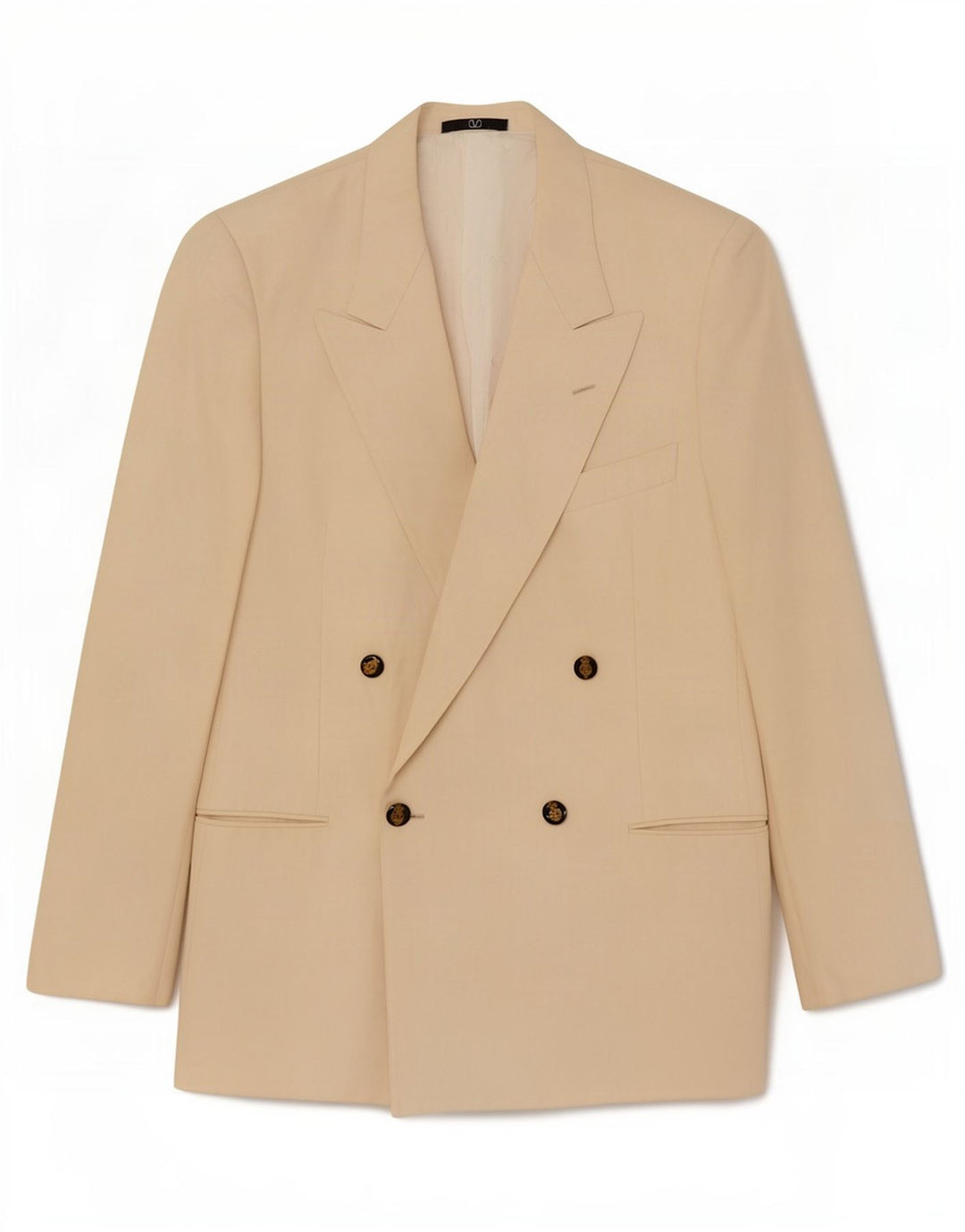 Valentino Herre Double Breasted Blazer Jacket UK 38 Medium Beige