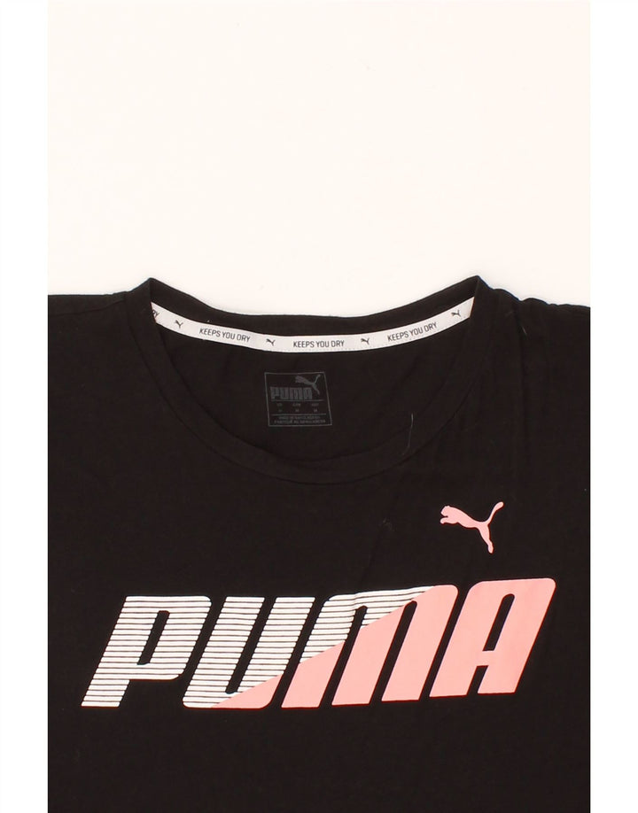 PUMA Womens Graphic T-Shirt Top UK 14 Medium Black Vintage Puma and Second-Hand Puma from Messina Hembry 