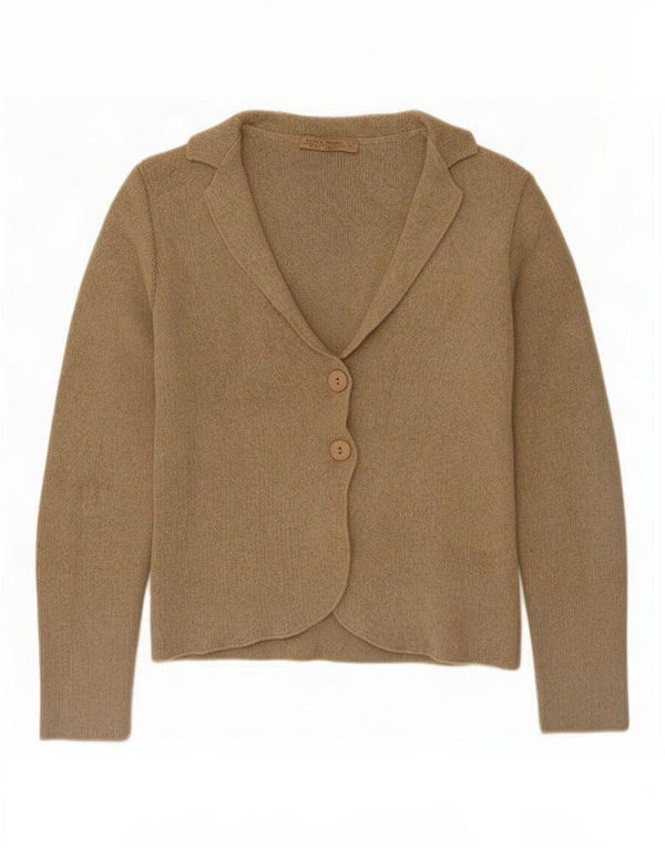 Vintage dame cardigan sweater UK 14 Medium Beige Bomuld