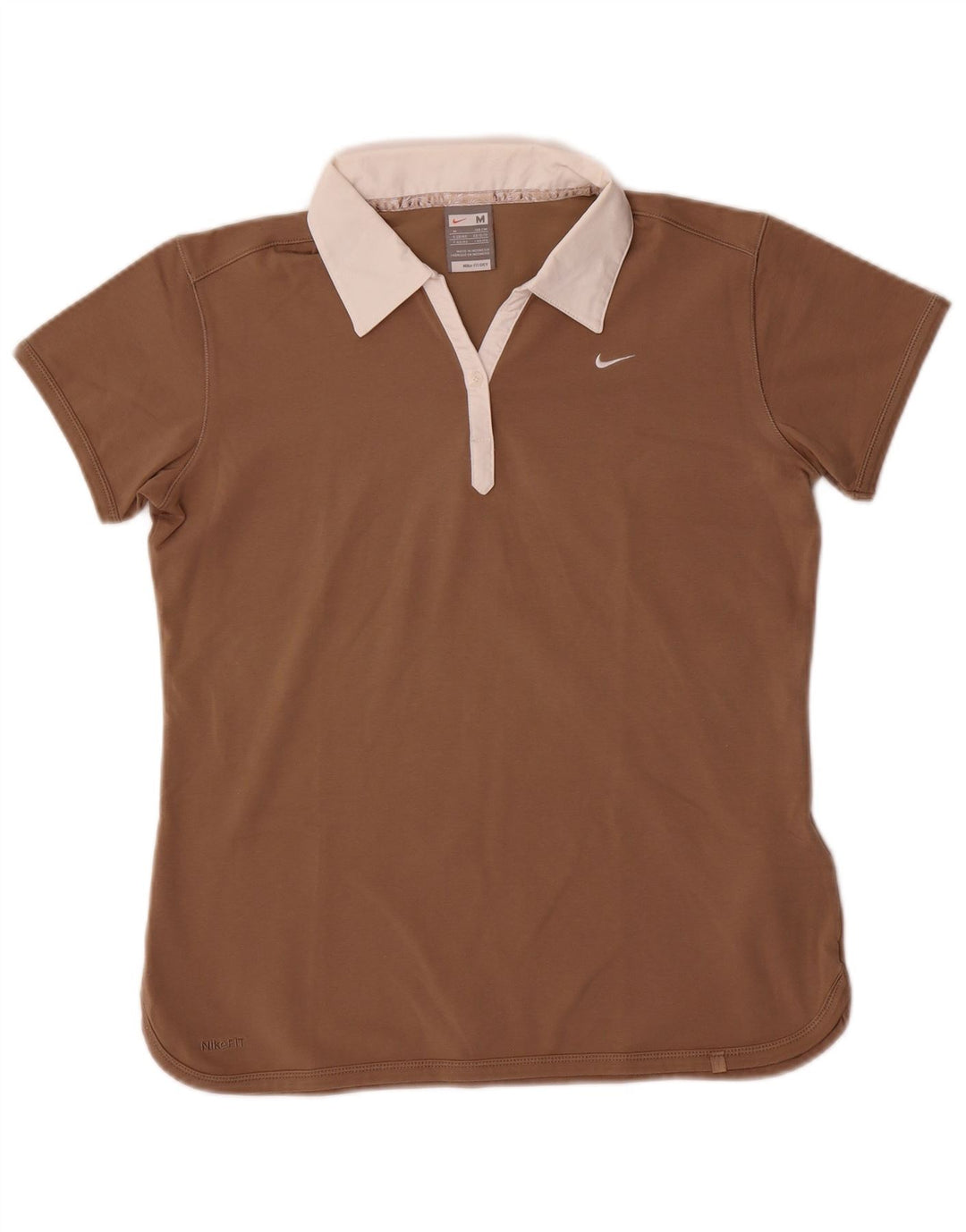 Nike dame poloshirt UK 10/12 medium brun bomuld