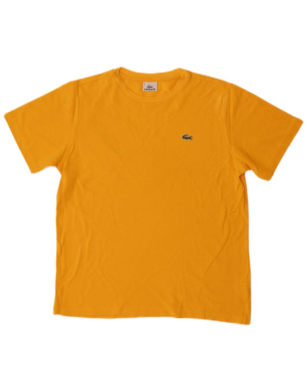 Lacoste Herre T-Shirt Top Størrelse 4 Medium Gul Bomuld