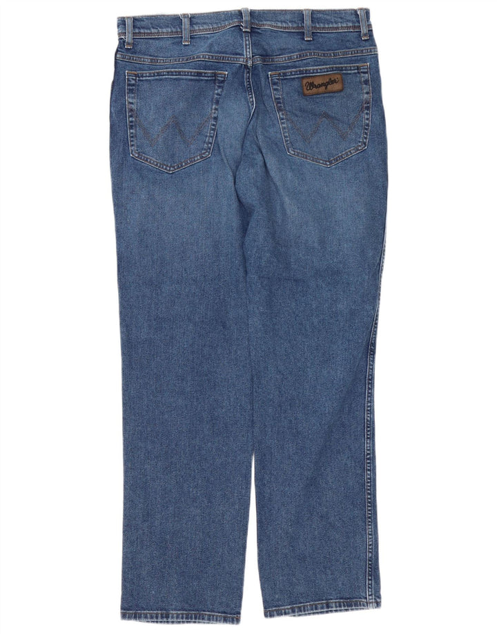 Wrangler Herre Texas Straight Jeans W36 L32 Blå Bomuld