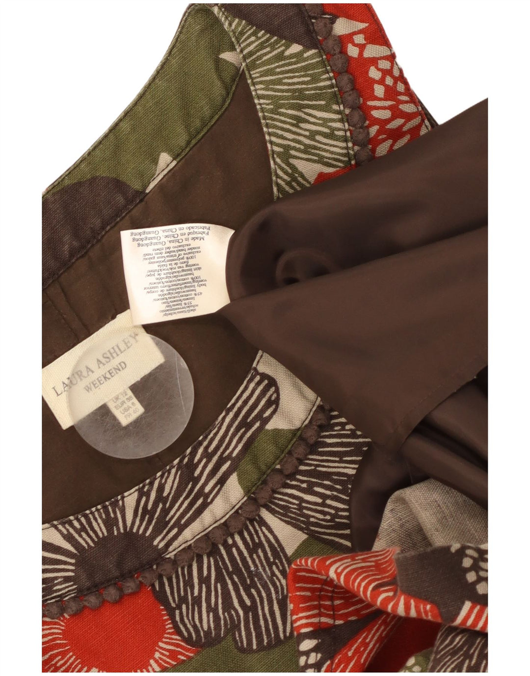 LAURA ASHLEY Kvinders weekendskedekjole UK 12 Medium Flerfarvet