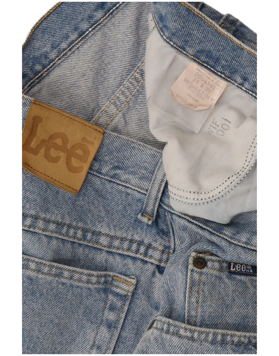 Lee Straight Jeans til mænd W34 L30 blå bomuld